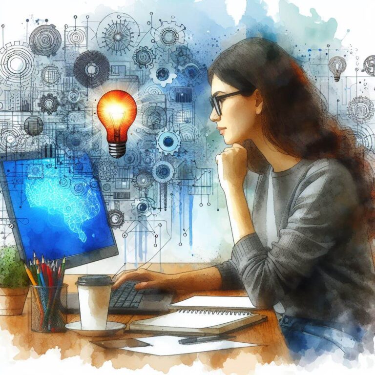 Image of a woman in front of a computer.